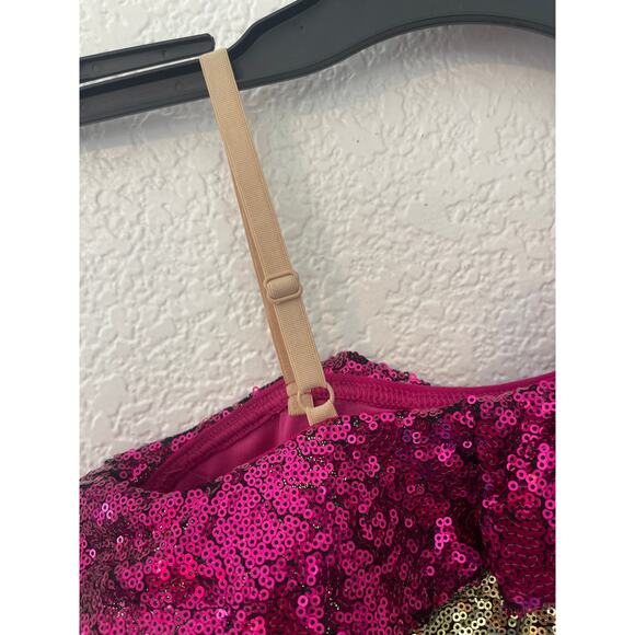 Youth custom made dance costume with matching clip in bow - Picture 5 of 7